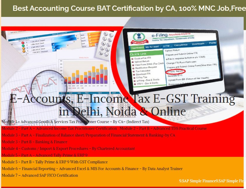Accounting Training Institute in Delhi, 110011, with Free SAP Finance FICO  by SLA Consultants Institute in Delhi, NCR, Finance Analytics Certification [Learn New Skill of ’24] get TCS GST Portal Professional Training,