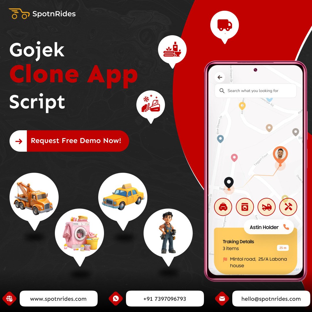 Launch a Profitable On-Demand Multi-Service Business with SpotnRides Gojek Clone App