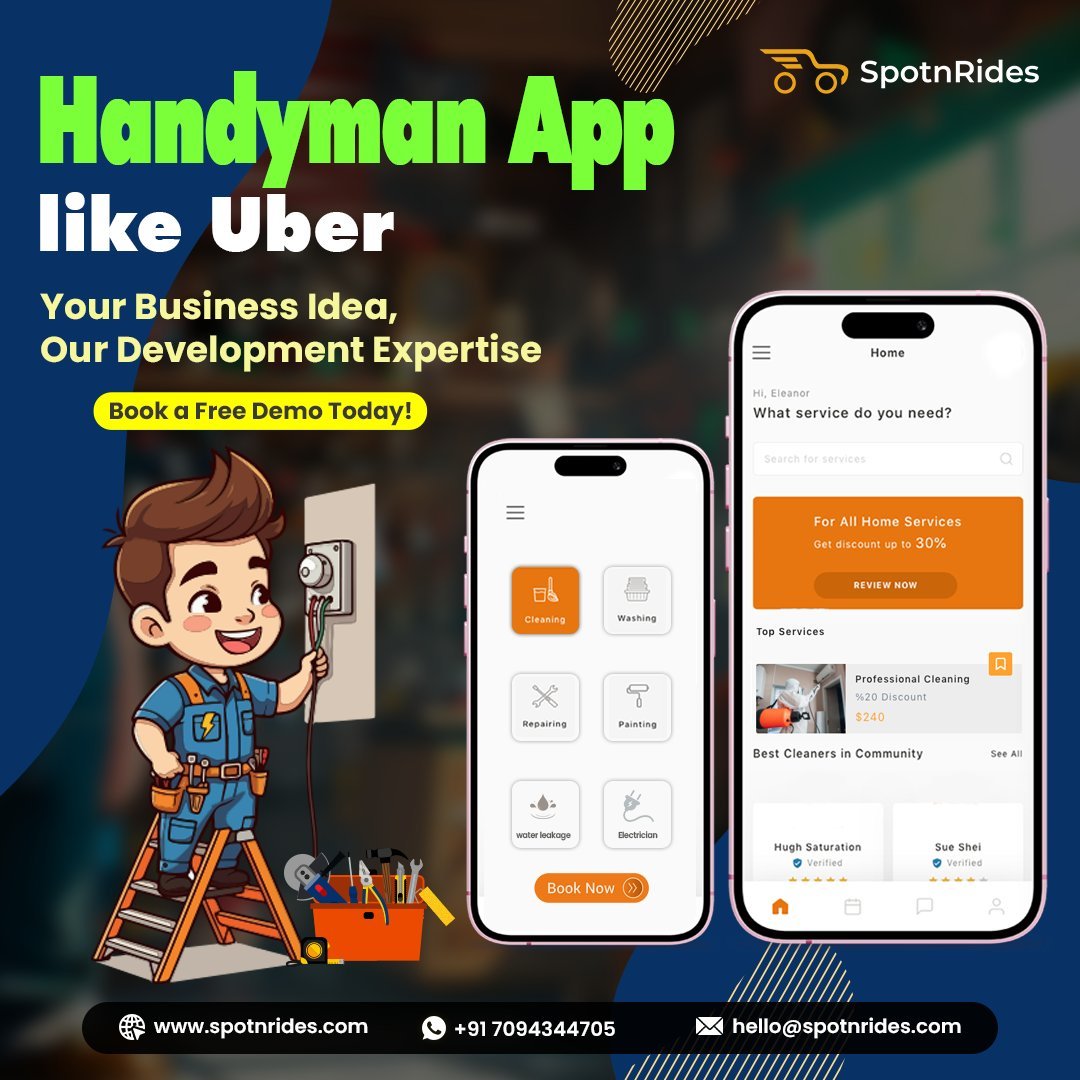 Simplify Home Services with SpotnRides On-Demand Handyman App Development