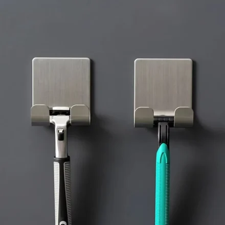 2pcs Razor Holder 304 Stainless Steel Men Shaving Shaver Razor Stand Shelf Shaving Razor Storage Rack Bathroom Hook Organizer