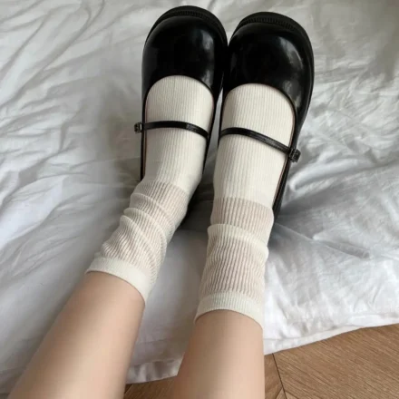 Knee High Socks Breathable Knee Socks Knee High Socks for Women Slightly Sheer Scrunch Girls Boot for Party Dating Street Wear