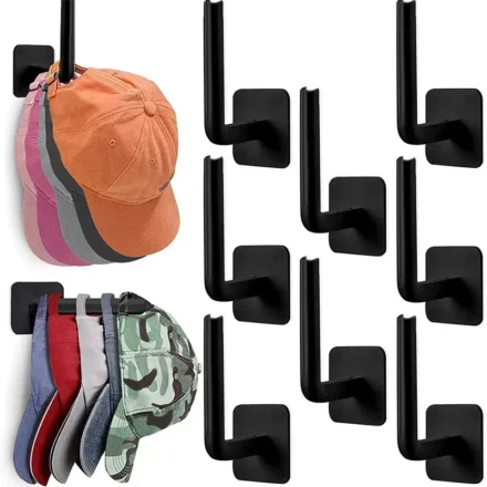 4Pcs Cap Holder Hat Rack for Baseball Caps Adhesive Hat Hooks for Wall Cap Hanger Storage No Drilling Hat Display Organizer