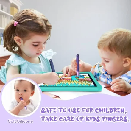 Anti-Rolling Kid-Friendly Stylus Pens Silicone Tablet Stylus Pens All Touch Screen Devices with Anti-lost Tether Capacitive Pen