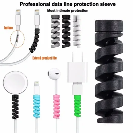 【Fast Ship】1Pc Silicone Spiral Cable Protector Cable Winder Charger Wire Protector Cover For Data Cable Earphone Cord