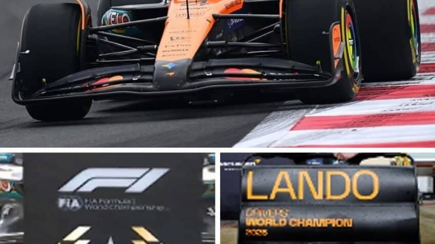 Spark McLaren MCL39 w. Pit Boards – 2025 Abu Dhabi Grand Prix – #4 Lando Norris World Championship Winner 1:12 Model Car