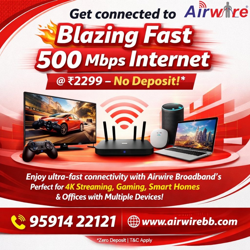 BEST ISP IN BANGALORE – AIRWIRE BROADBAND