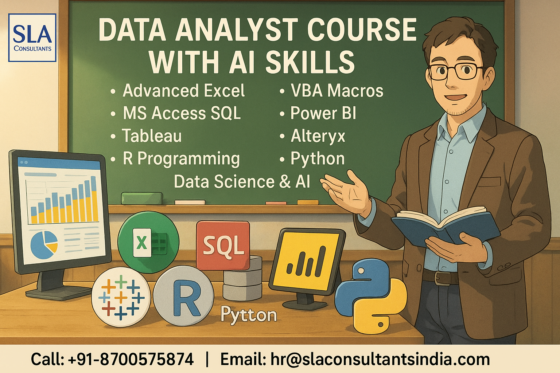 Data Analyst Course in Delhi, Learn Data Analytics Concepts for Strategic Business Decision Making, Free Alteryx, Prompt Engineering in Analytics & Gen AI Skills with Google Certification Support by SLA Consultants India