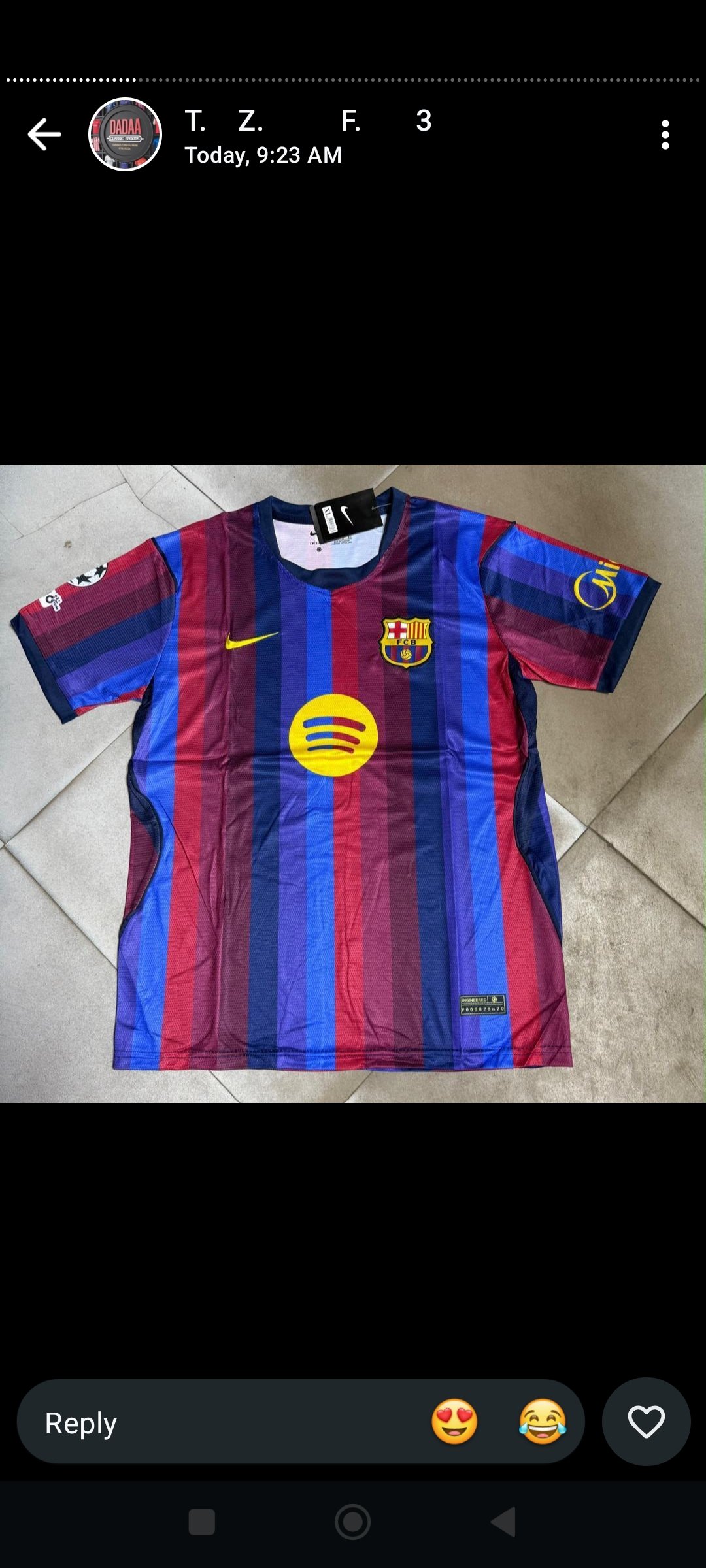 Barcelona jersey for sale